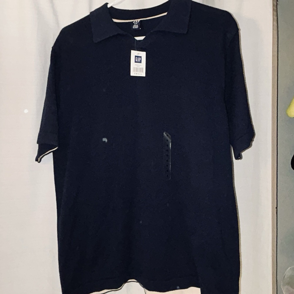 Gap Polo Shirt Mens Casual Small Blue Cotton Golf Short sleeve, New